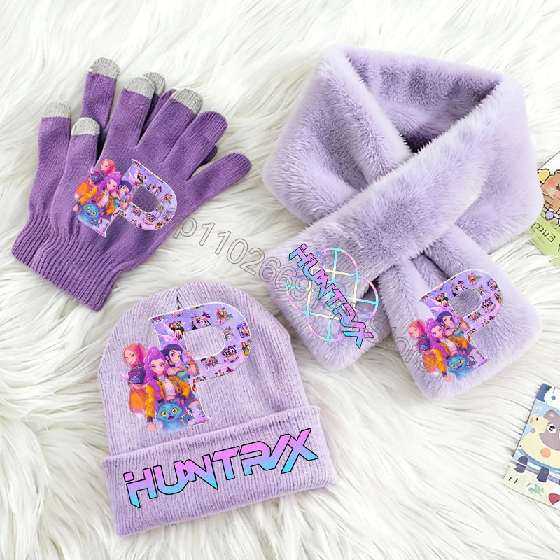 Cappello, Sciarpa e Guanti K-Pop Demon Hunters - Set Invernale Bambine 3 Pezzi