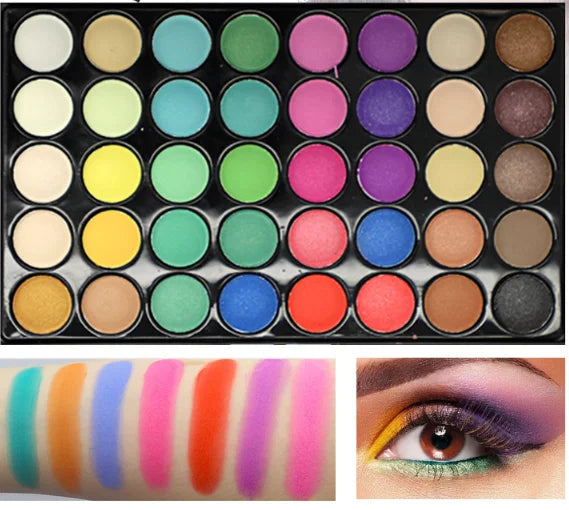 Palette Ombretti 40 Colori - Opachi & Lucidi, Terre Naturali - Trucco  a Lunga Durata, Antisbavature