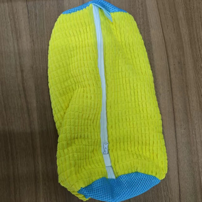 Sacco Lavatrice per Scarpe - Giallo con Cerniera Blu - Protettivo per Sneakers e Scarpe