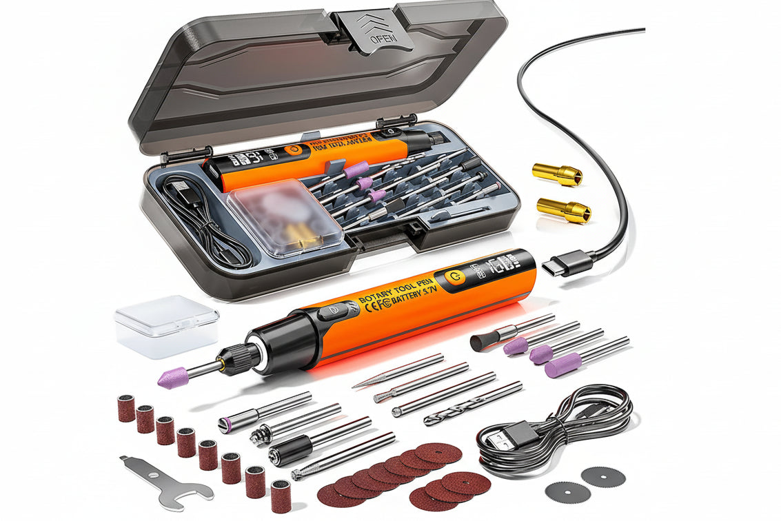 Mini Smerigliatrice Elettrica Penna per Incisione | 4.2V Senza Fili | 10000-16000 RPM | per Gioielli, Metallo, DIY