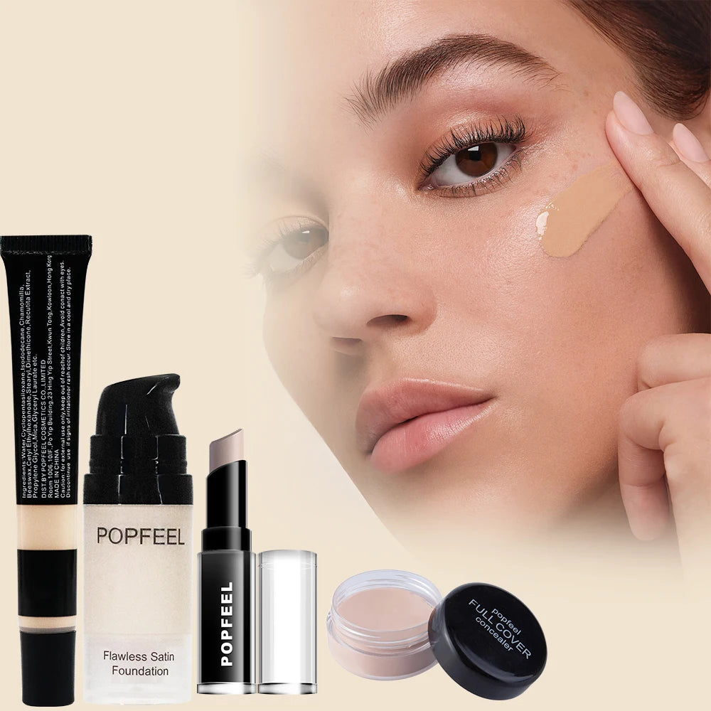 Trucco Completo Tutto-in-Uno popfeel - Kit Makeup con Ombretti, Fondotinta, Pennelli, Gloss Labbra