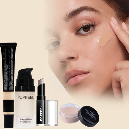 Trucco Completo Tutto-in-Uno popfeel - Kit Makeup con Ombretti, Fondotinta, Pennelli, Gloss Labbra