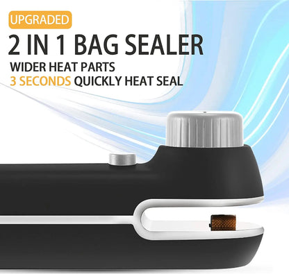 🔌 Termosigillatore Ricaricabile USB 2-in-1 – Sigilla Sottovuoto Snack, Cibi e Sacchetti di Plastica | Portatile, Compatto e Senza Cavo!