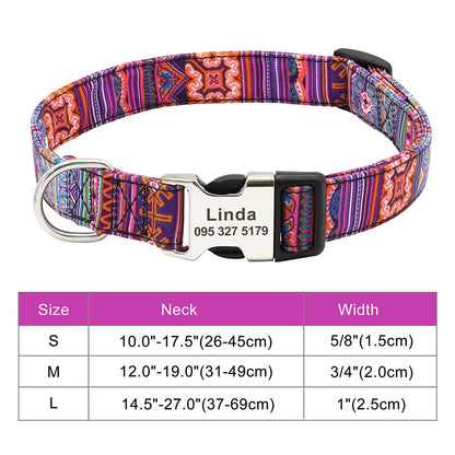 COLLARE CANI PERSONALIZZATO! 🐶 Nylon Resistente + ID GRATIS - Taglia S/M/L