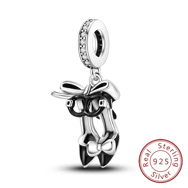 Ciondoli Argento 925 - Fiocco, Bottiglietta Profumo Rosa, Charm Femminili per Bracciali Fai-Da-TeDolci e raffinati, perfetti per creare gioielli unici. Regalo ideale per donne e ragazze!