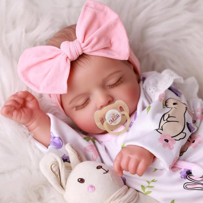 Bambola Reborn Rosalie 45cm Vestito Floreale Addormentata- Perfetta per Collezionisti e Regali Speciali