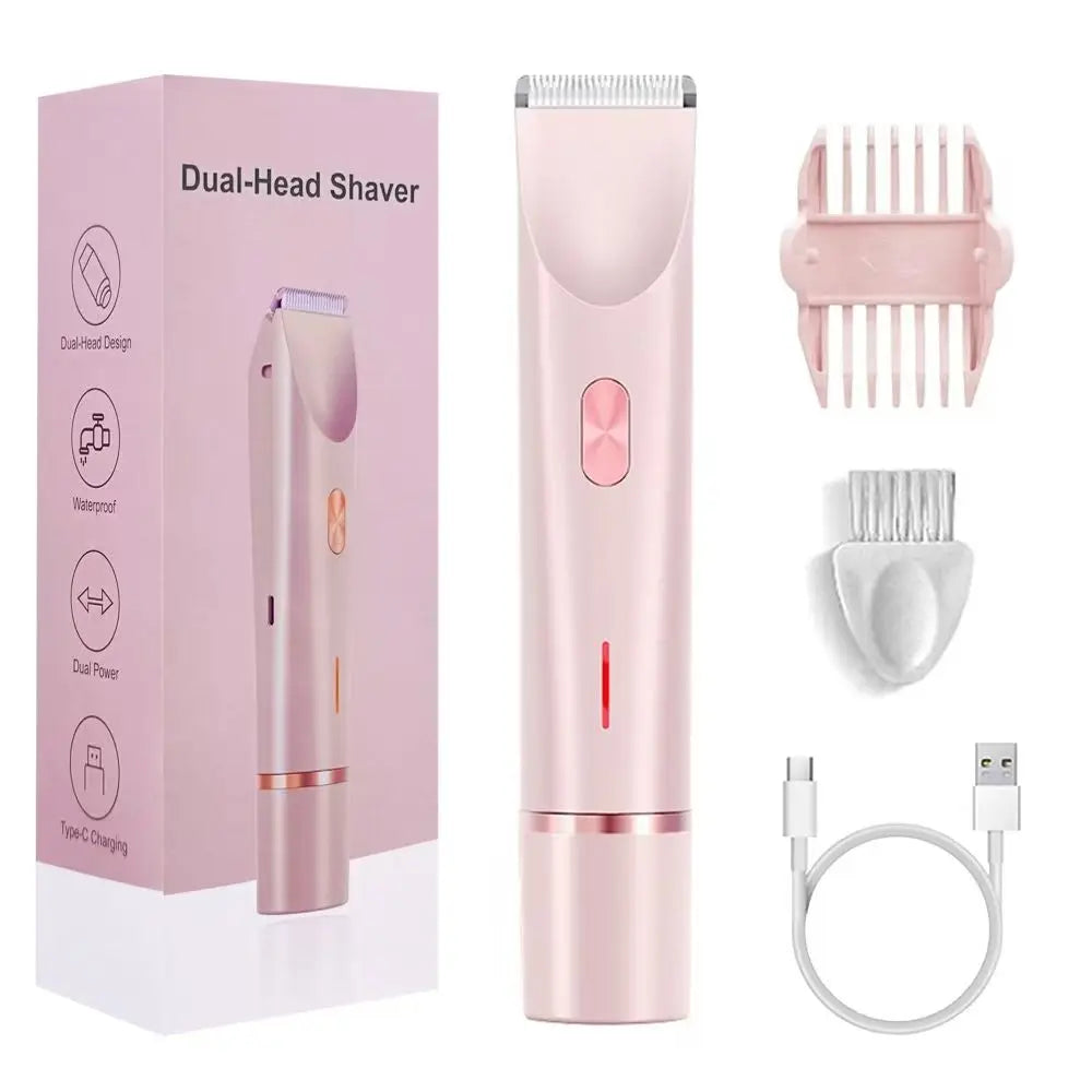Depilatore Elettrico Femminile Ricaricabile | Doppia Testa Rotante, Design Galleggiante, Batteria 400mAh, Ricarica USB-C | per Viso, Bikini, Ascelle, Gambe