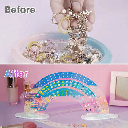 🌈 Organizzatore per Orecchini ad Arco Iridescente - 3 Livelli