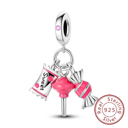 Ciondoli Argento 925 - Fiocco, Bottiglietta Profumo Rosa, Charm Femminili per Bracciali Fai-Da-TeDolci e raffinati, perfetti per creare gioielli unici. Regalo ideale per donne e ragazze!