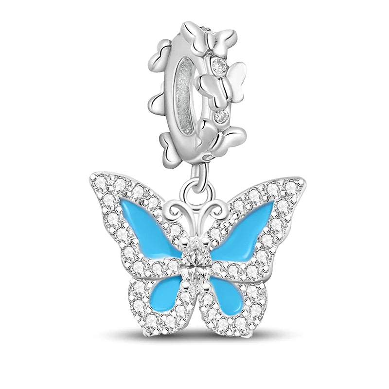 Perline Braccialetto 925 Argento Sterling | Charm Cane, Farfalla, Polpo | Gioielli Fai Da Te