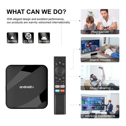 Android TV Box 14, 4+64GB, 8K, WiFi Dual-Band, BT 5.2, Voice Remote Control