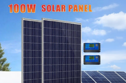 Pannello Solare 50W/100W 12V - IP65 Impermeabile con Controller 100A e USB