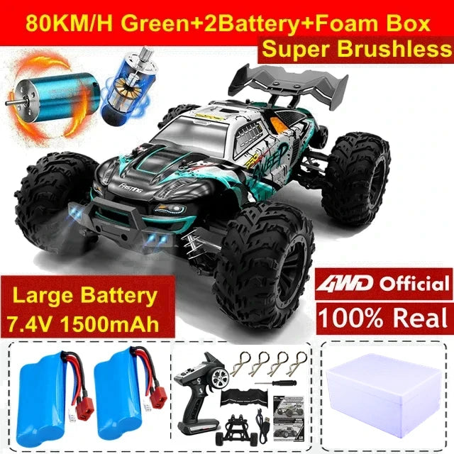 Auto RC 4WD 1:16 80km/h Brushless Off Road Drift Racing Bambini Adulti