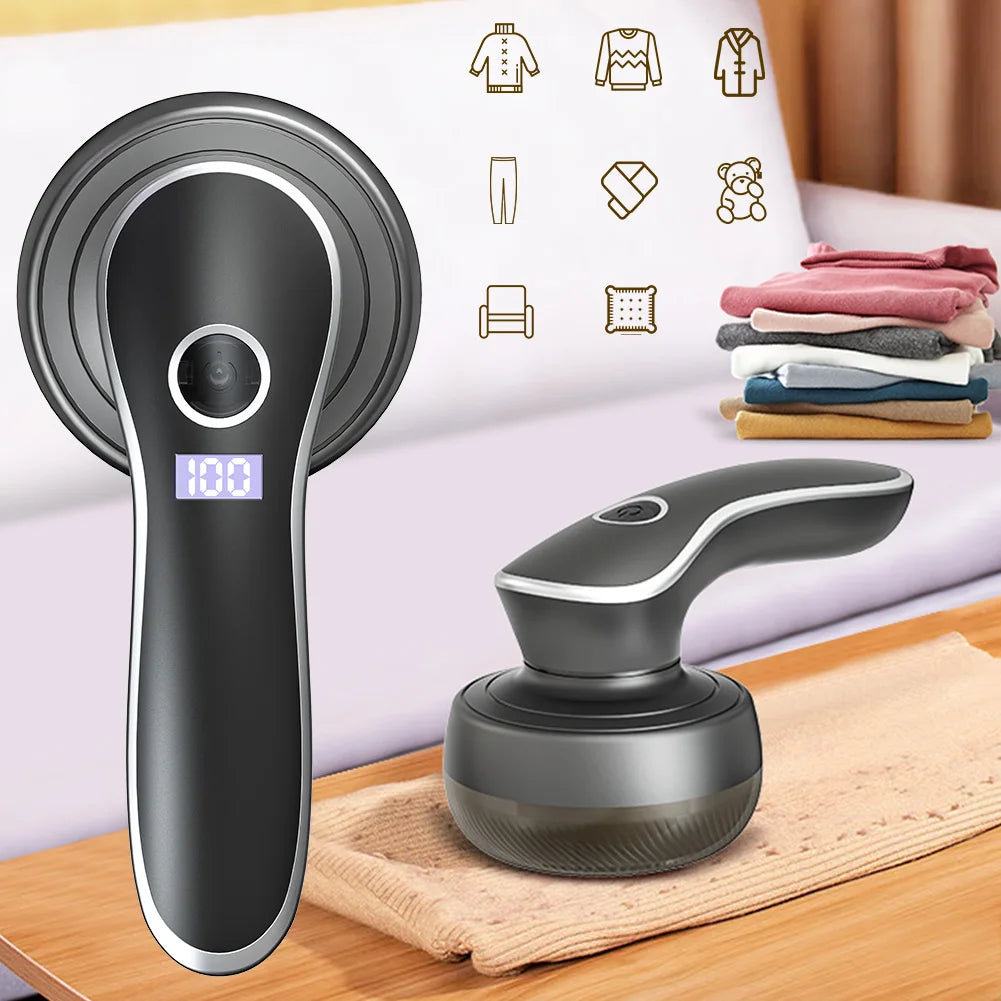 🚀 Rasoio Elettrico per Tessuti Ricaricabile | Rimuove Pelucchi, Lanugine & Pallini | Display Digitale | Portatile & Senza Fili