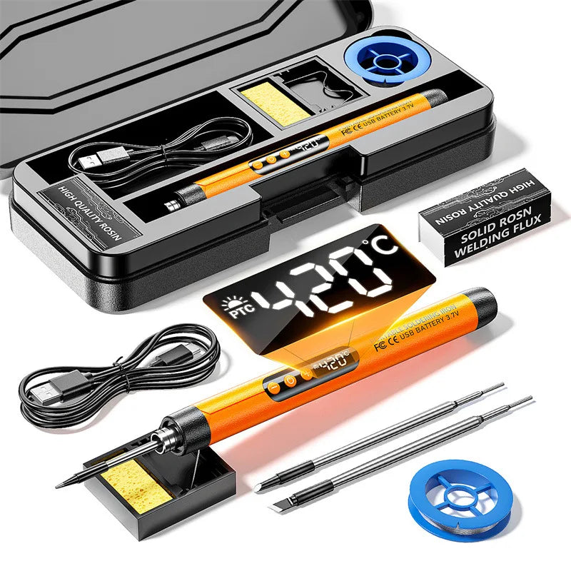Saldatore USB Portatile Digitale | Display LED | Mini Stazione Saldo Ricaricabile per DIY
