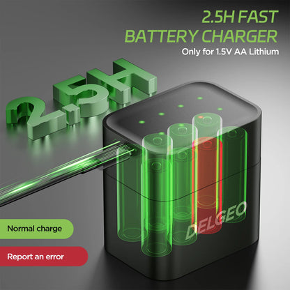 8 Batterie AA Litio Ricaricabili Tipe-C🔋 | 1.5V, 3600MWh | Case Carica Integrata