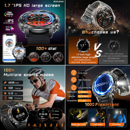 Smartwatch Militare T-Rex 3 Ultra 2026 | Batteria 1000mAh | IP68 GPS | Chiamate Bluetooth Sport