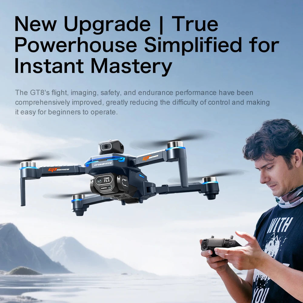 Drone 4K Mijia GT8 FPV, Antenna Lungo Raggio, Evita Ostacoli, Schermo LCD