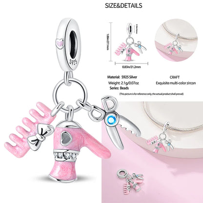 Perline e Ciondoli in Argento 925 Sterling con Zirconi - Per Bracciali Fai da Te e Gioielli
