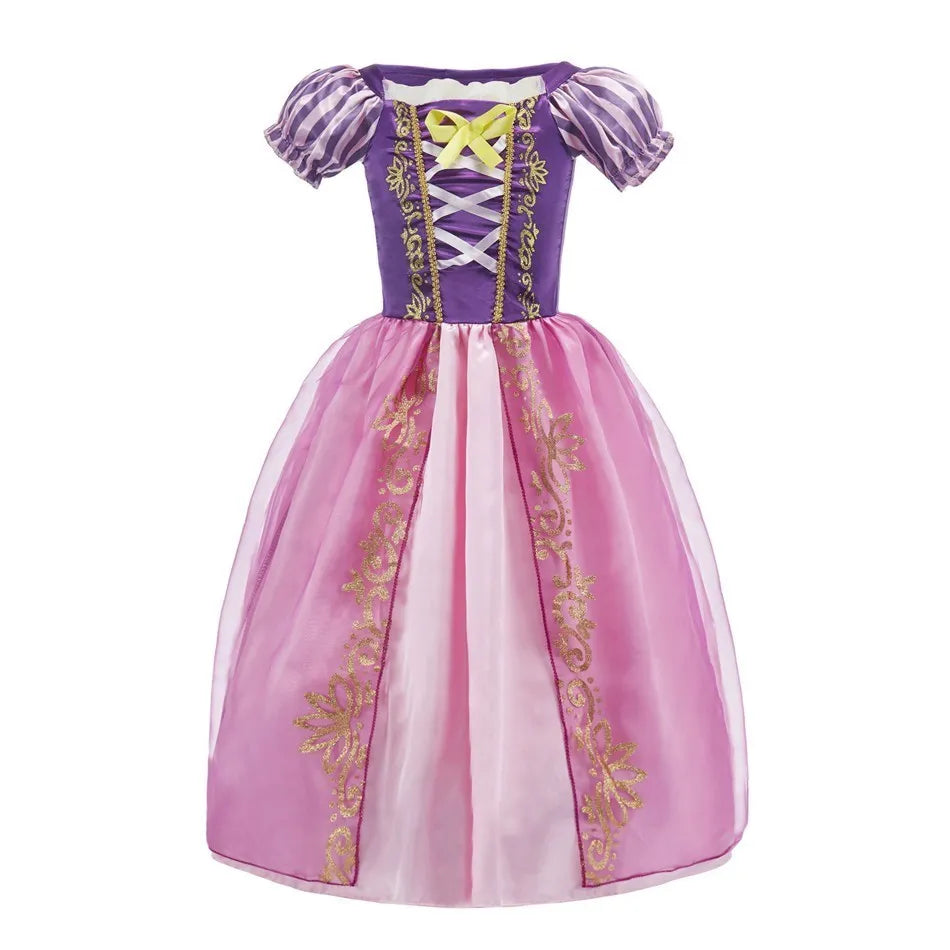 Abito Principessa per Bambine - Costume Elsa, Anna, Jasmine, Rapunzel per Feste e Carnevale