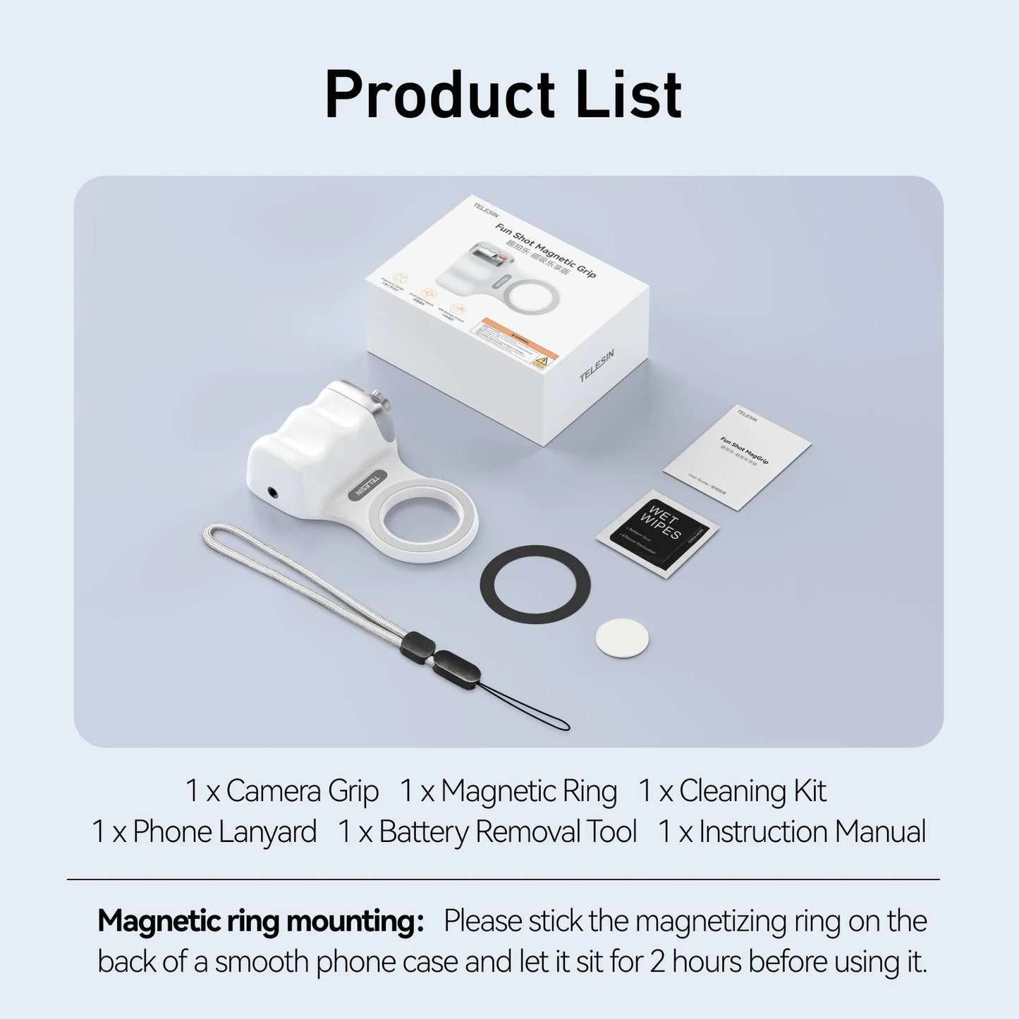 Impugnatura Magnetica Pro 🎬 | Bluetooth, Luce Integrata | Per iPhone,Samsung,Huawei, Xiaomi