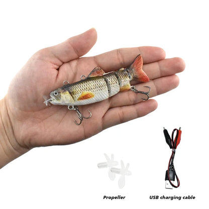 Esca Viva Automatica 4 Segmenti | Pesce Robot Swimbait Elettrico USB Ricaricabile