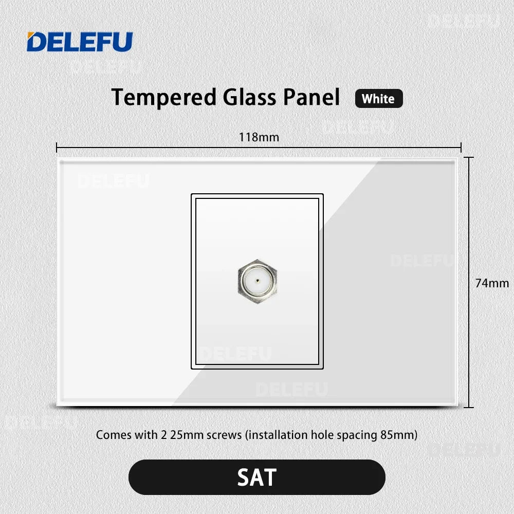 ⚡ Presa Muro Smart DELEFU - Vetro Temperato Bianco, USB Type-C, Ricarica Rapida 20W, Compatibile con Schuko Italia