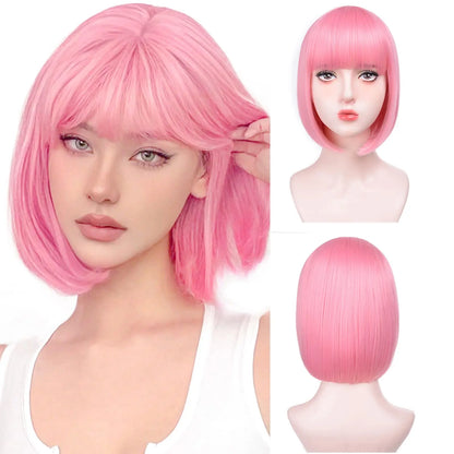🌈 Parrucca Arcobaleno Bob Sintetica - Per Feste, Halloween e Cosplay!
Frangia colorata e effetto wow! Perfetta per ballare e stupire. 🎉✨