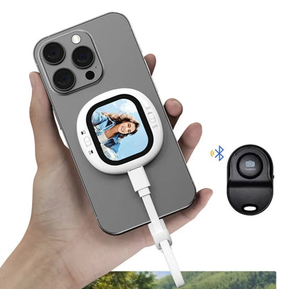 Mini schermo per selfie wireless Schermo magnetico per selfie Bluetooth 4K con flusso live Vlog/Selfie per iPhone/Android