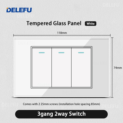 ⚡ Presa Muro Smart DELEFU - Vetro Temperato Bianco, USB Type-C, Ricarica Rapida 20W, Compatibile con Schuko Italia