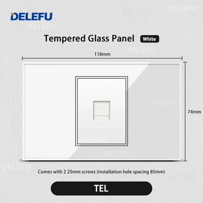 ⚡ Presa Muro Smart DELEFU - Vetro Temperato Bianco, USB Type-C, Ricarica Rapida 20W, Compatibile con Schuko Italia