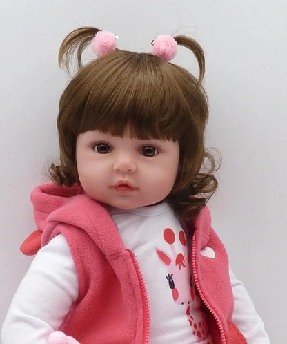 Bambola Reborn Corpo Morbidissimo Con Peluche Giraffa