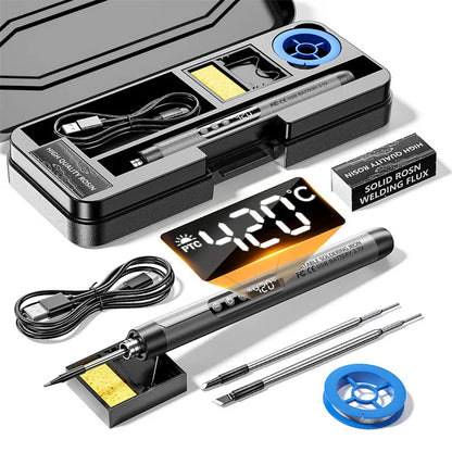 Saldatore USB Portatile Digitale | Display LED | Mini Stazione Saldo Ricaricabile per DIY