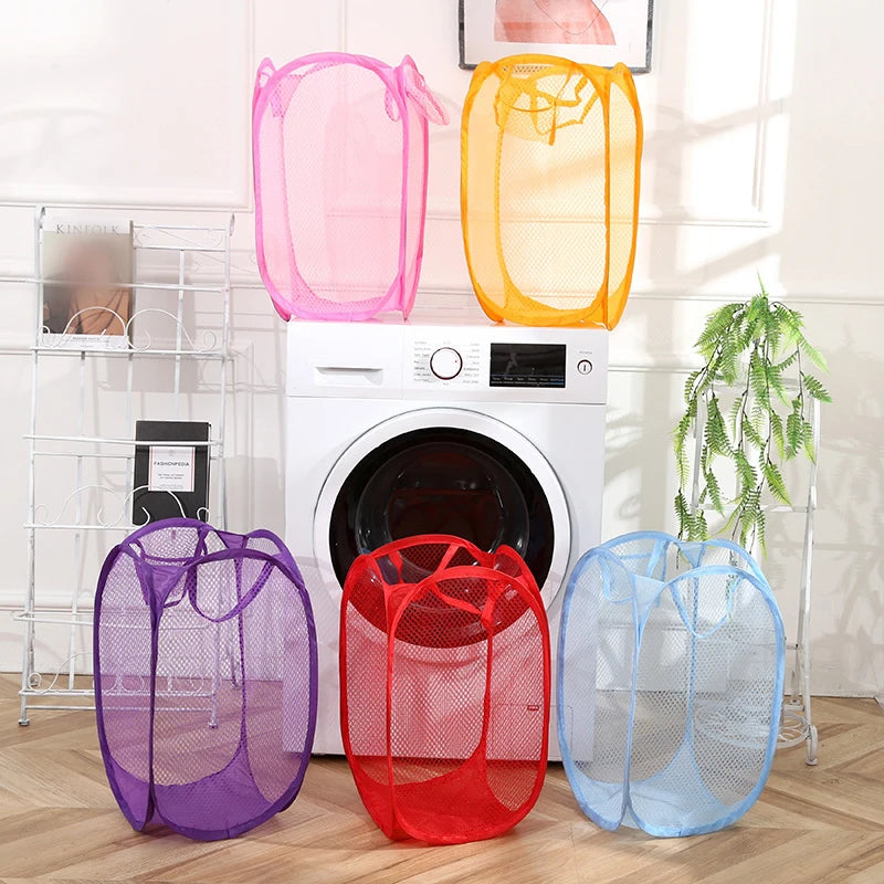 Cestello Biancheria Piegevole in Rete – Minimalista per Casa/Bagno
