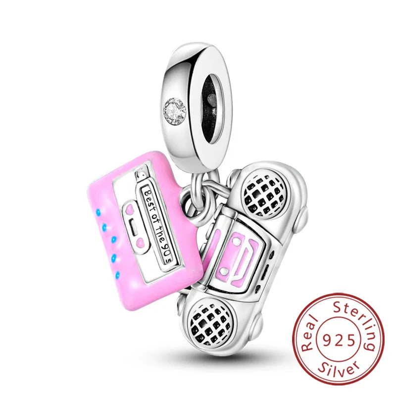 Ciondoli Argento 925 - Fiocco, Bottiglietta Profumo Rosa, Charm Femminili per Bracciali Fai-Da-TeDolci e raffinati, perfetti per creare gioielli unici. Regalo ideale per donne e ragazze!
