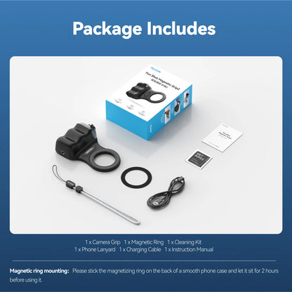 Impugnatura Magnetica Pro 🎬 | Bluetooth, Luce Integrata | Per iPhone,Samsung,Huawei, Xiaomi