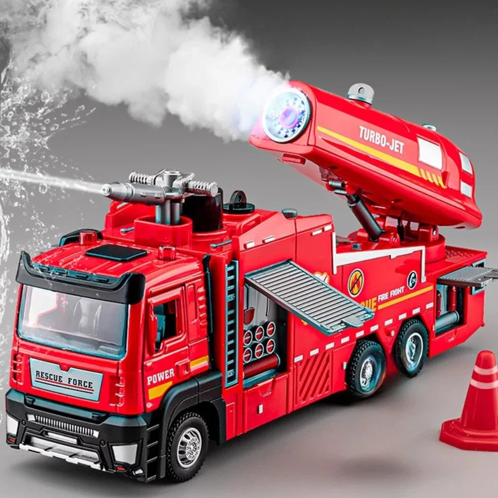 Camion Pompieri Scala 1:32 🚒 | Spruzzo Acqua, Luci e Suoni | Regalo Perfetto