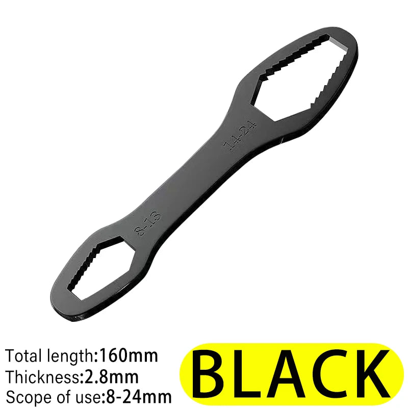 Chiave Torx Universale Autoregolante 8-24mm Doppia Testa, Acciaio Carbonio Chiave Regolabile per Fabbrica, Officina, Fai-da-te