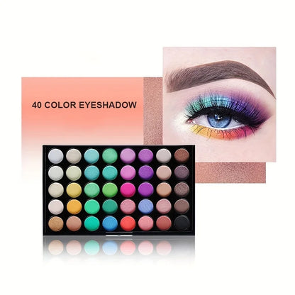 Palette Ombretti 40 Colori - Opachi & Lucidi, Terre Naturali - Trucco  a Lunga Durata, Antisbavature