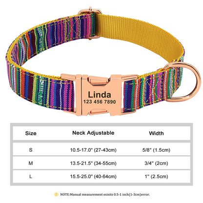 COLLARE CANI PERSONALIZZATO! 🐶 Nylon Resistente + ID GRATIS - Taglia S/M/L