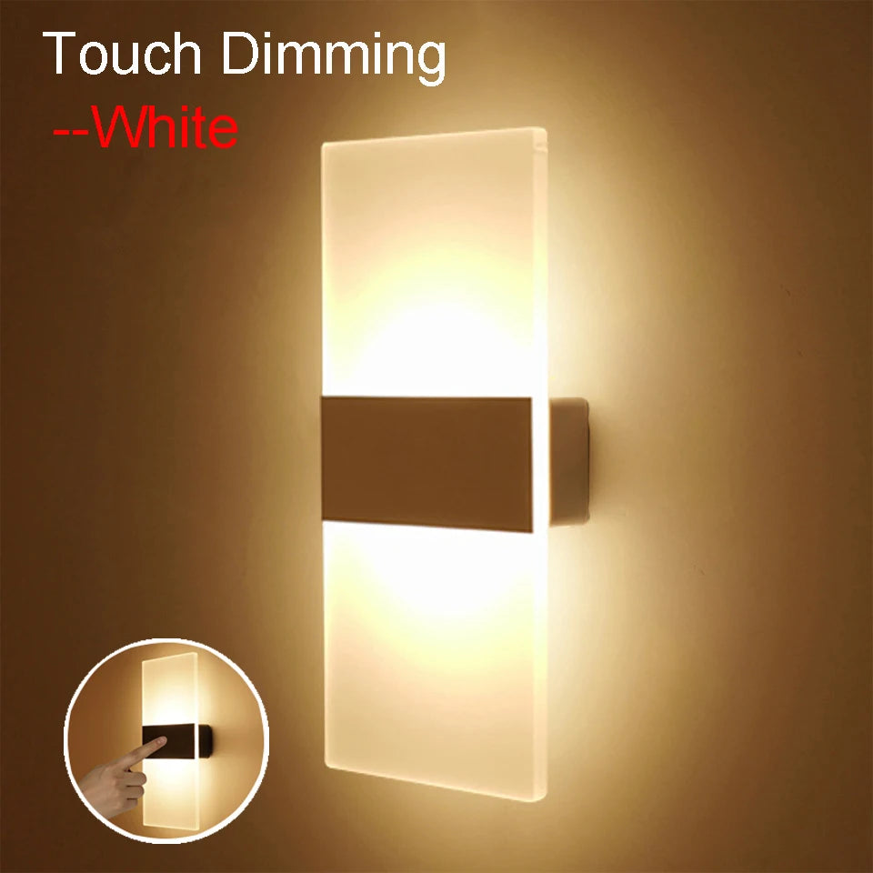 Lampada da Parete a LED con USB | Sensore Movimento Touch | Luci Notturne Acrilico | per Camera da Letto, Soggiorno