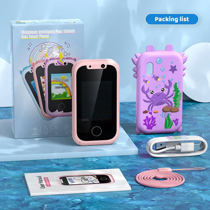 Telefono Giocattolo Educativo Bambini | Touchscreen, Doppia Fotocamera Selfie, MP3 | Regalo 3+ Anni