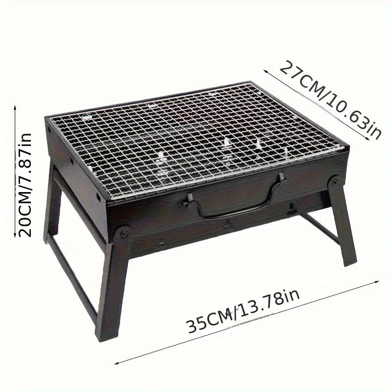 🔥 Grill da Viaggio Portatile in Acciaio Inox – Kit Completo per BBQ Ovunque!