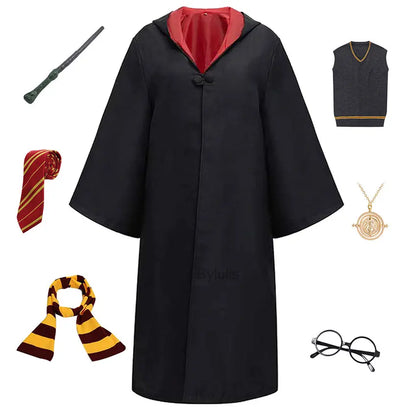 🧙‍♀️ Costume da Mago per Donne e Ragazze - Mantello e Toga Stile Scuola di Magia, Per Halloween e Cosplay!