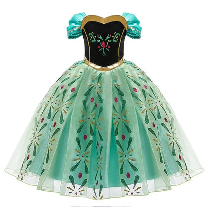 Abito Principessa per Bambine - Costume Elsa, Anna, Jasmine, Rapunzel per Feste e Carnevale