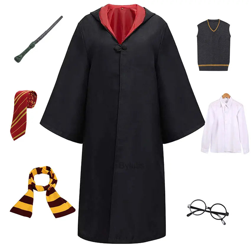 🧙‍♀️ Costume da Mago per Donne e Ragazze - Mantello e Toga Stile Scuola di Magia, Per Halloween e Cosplay!
