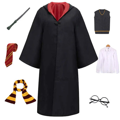 🧙‍♀️ Costume da Mago per Donne e Ragazze - Mantello e Toga Stile Scuola di Magia, Per Halloween e Cosplay!