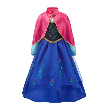 Abito Principessa per Bambine - Costume Elsa, Anna, Jasmine, Rapunzel per Feste e Carnevale