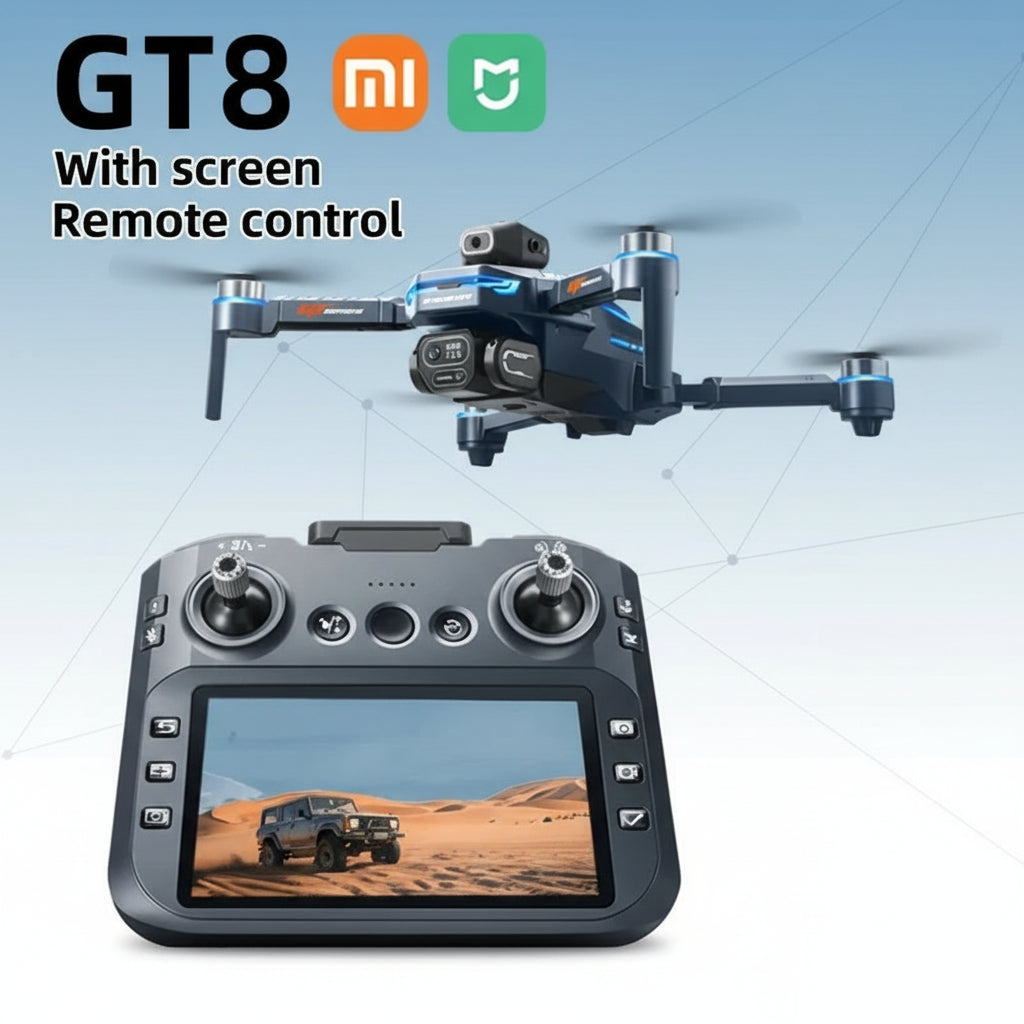 Drone 4K Mijia GT8 FPV, Antenna Lungo Raggio, Evita Ostacoli, Schermo LCD