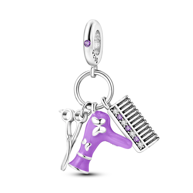 Perline e Ciondoli in Argento 925 Sterling con Zirconi - Per Bracciali Fai da Te e Gioielli